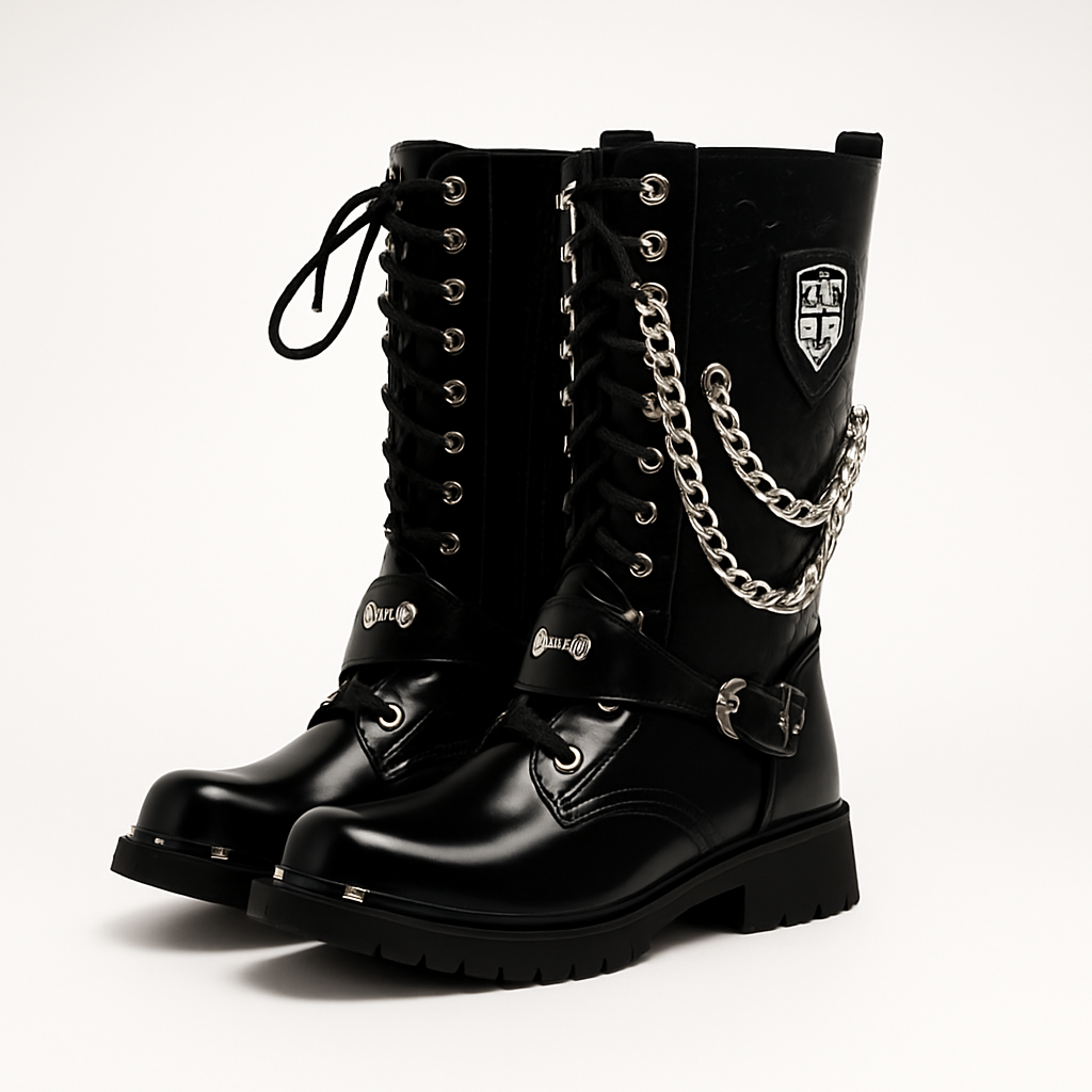 Men's High Top Martin Boots Lace-up Winter Tube Boots